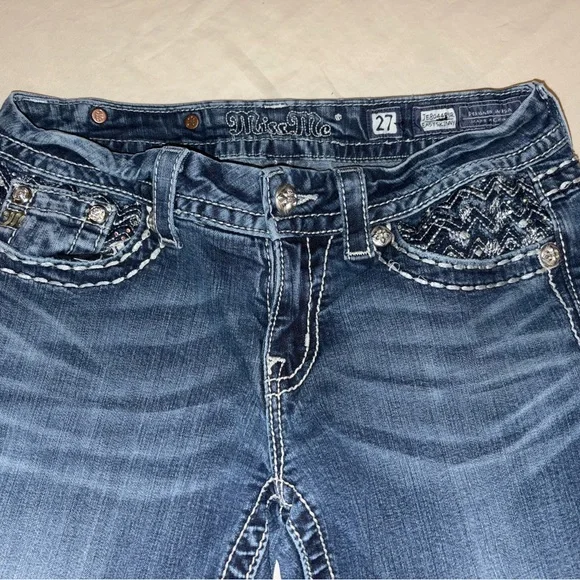 Miss Me Dark Wash Low Rise Easy Skinny Jeans Size 27/31 - Picture 4 of 11